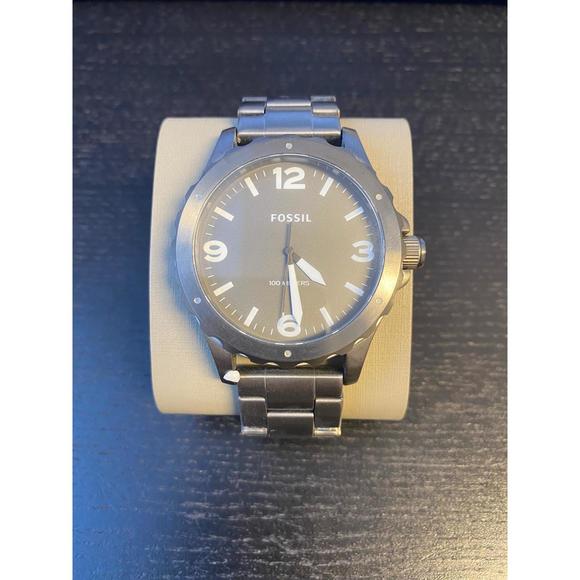 Fossil Men's Nate Grey Dial Stainless Steel Watch - Picture 2 of 4